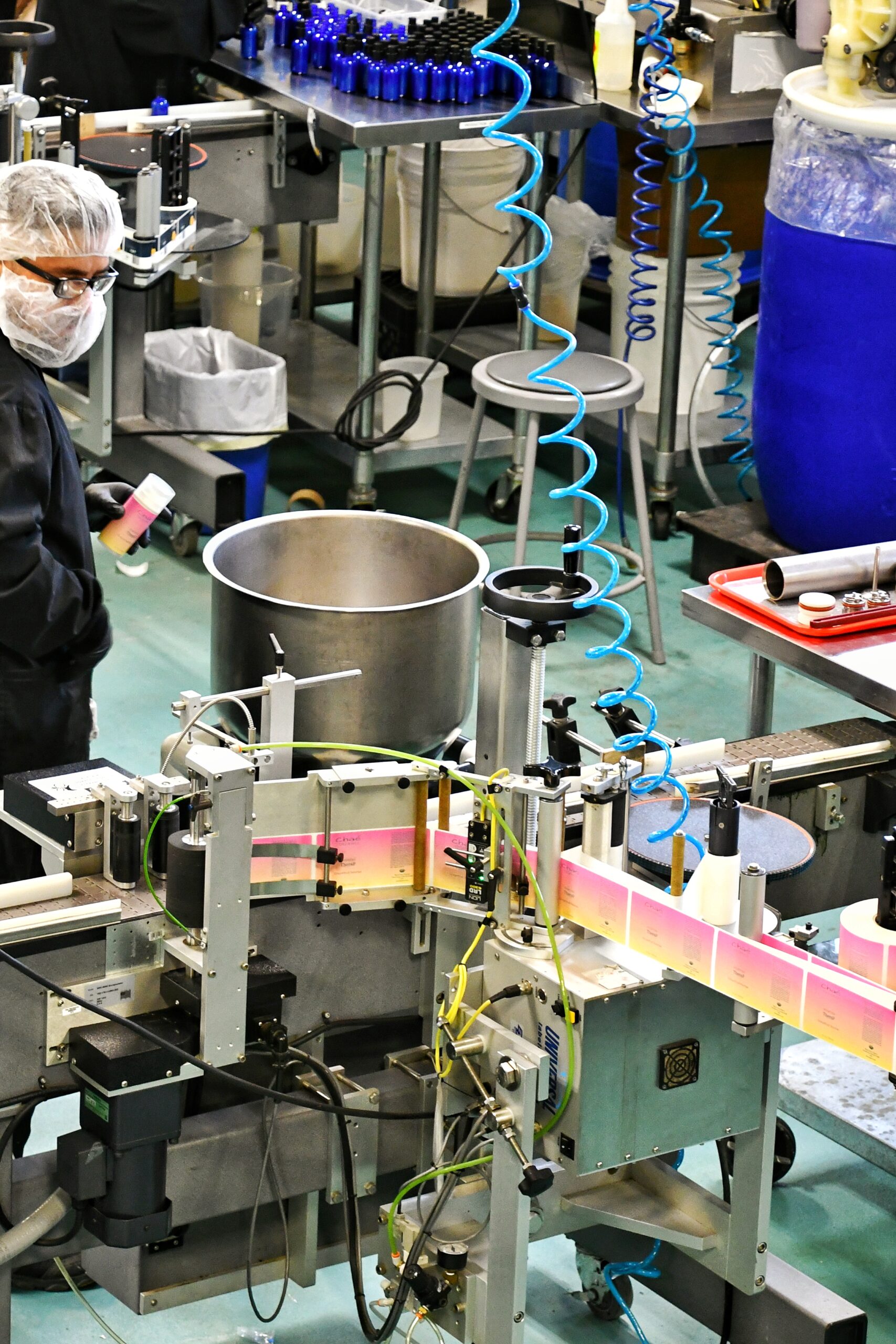 Production floor overhead view at Chaé Manufacturing